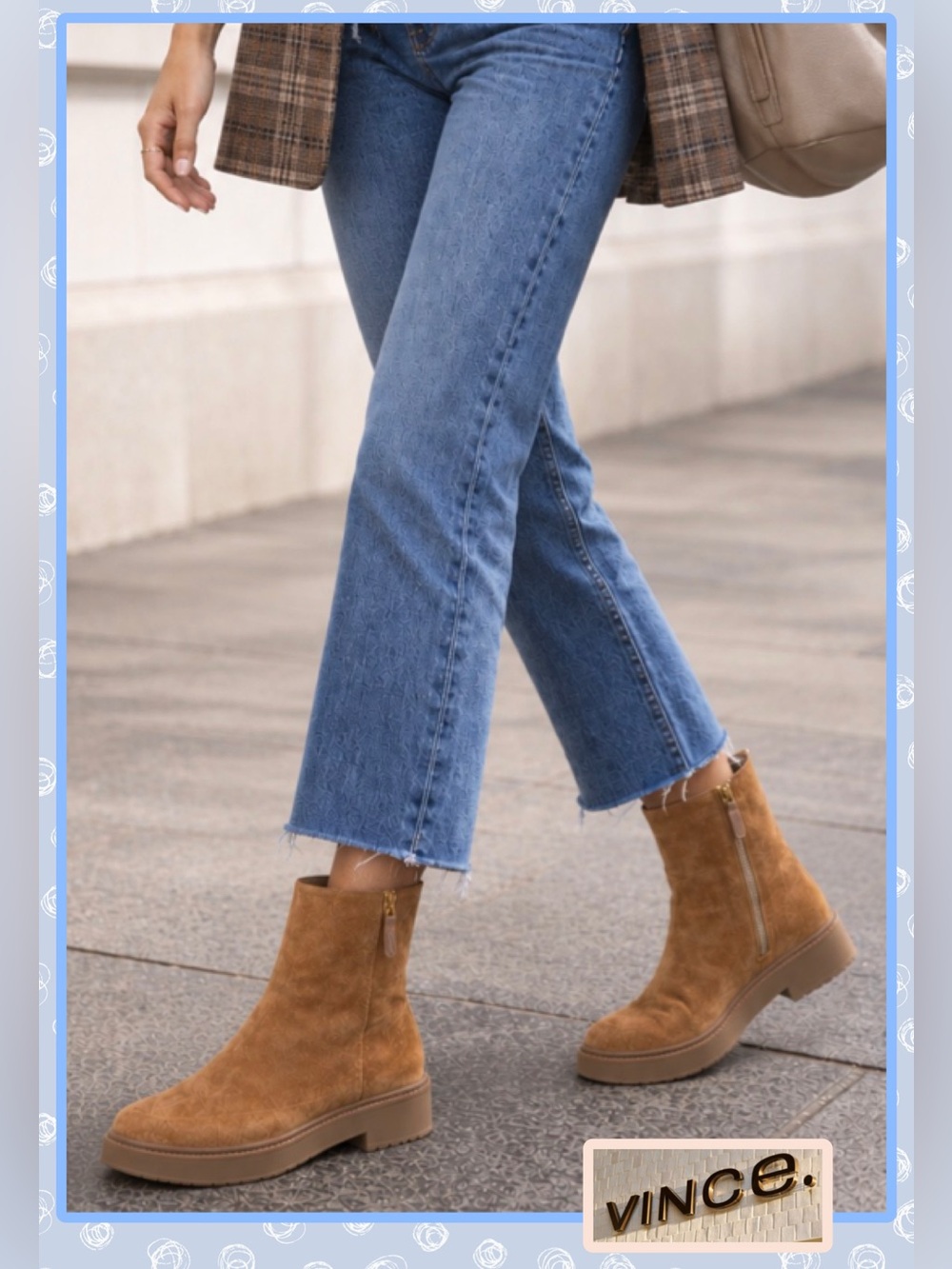 🆕 VINCE Kady Suede Chelsea Low Boots Sz 9.5 Tan $396